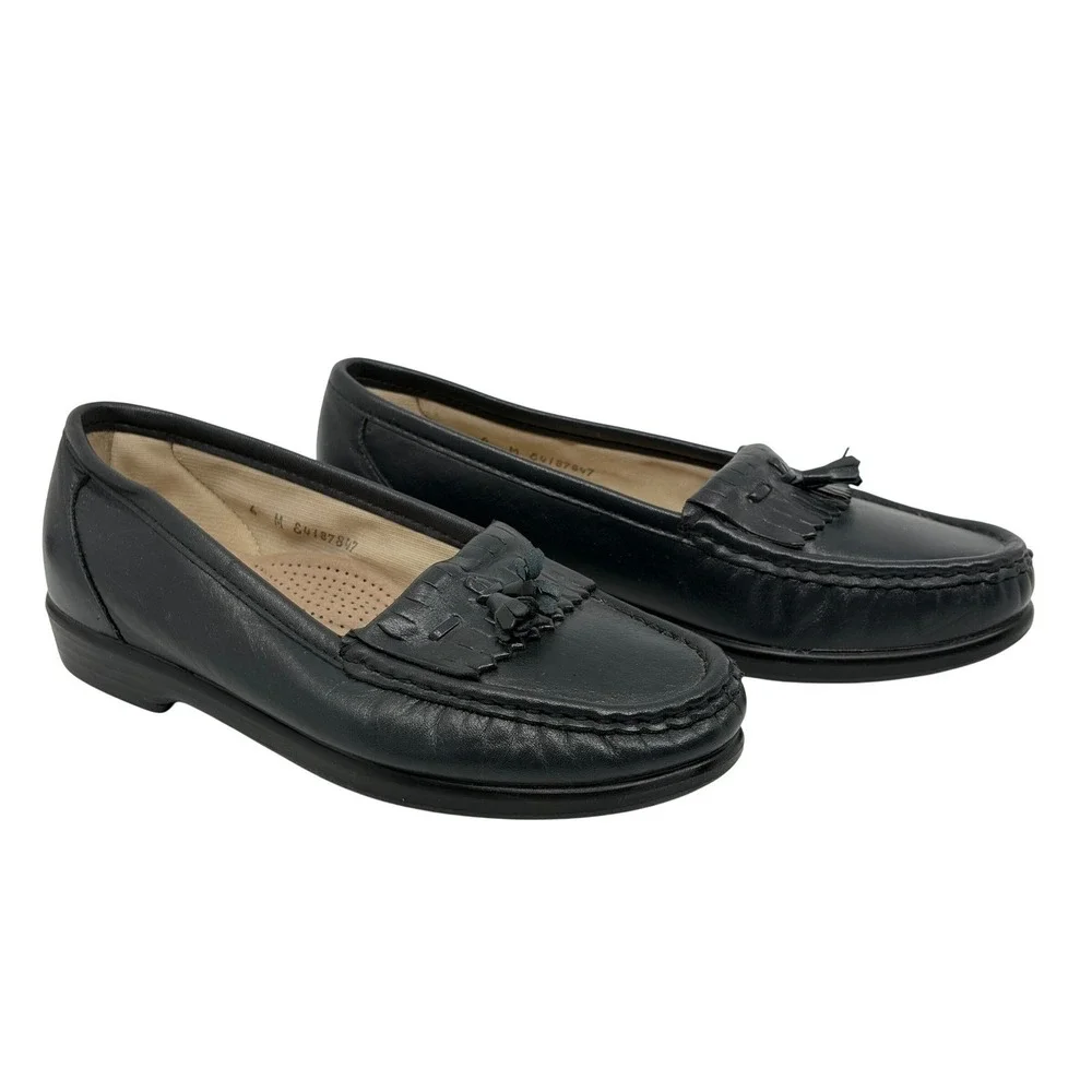 SAS Womens Tripad Comfort Teal Leather Kiltie Tassel Loafers Shoes Size 6 M‎